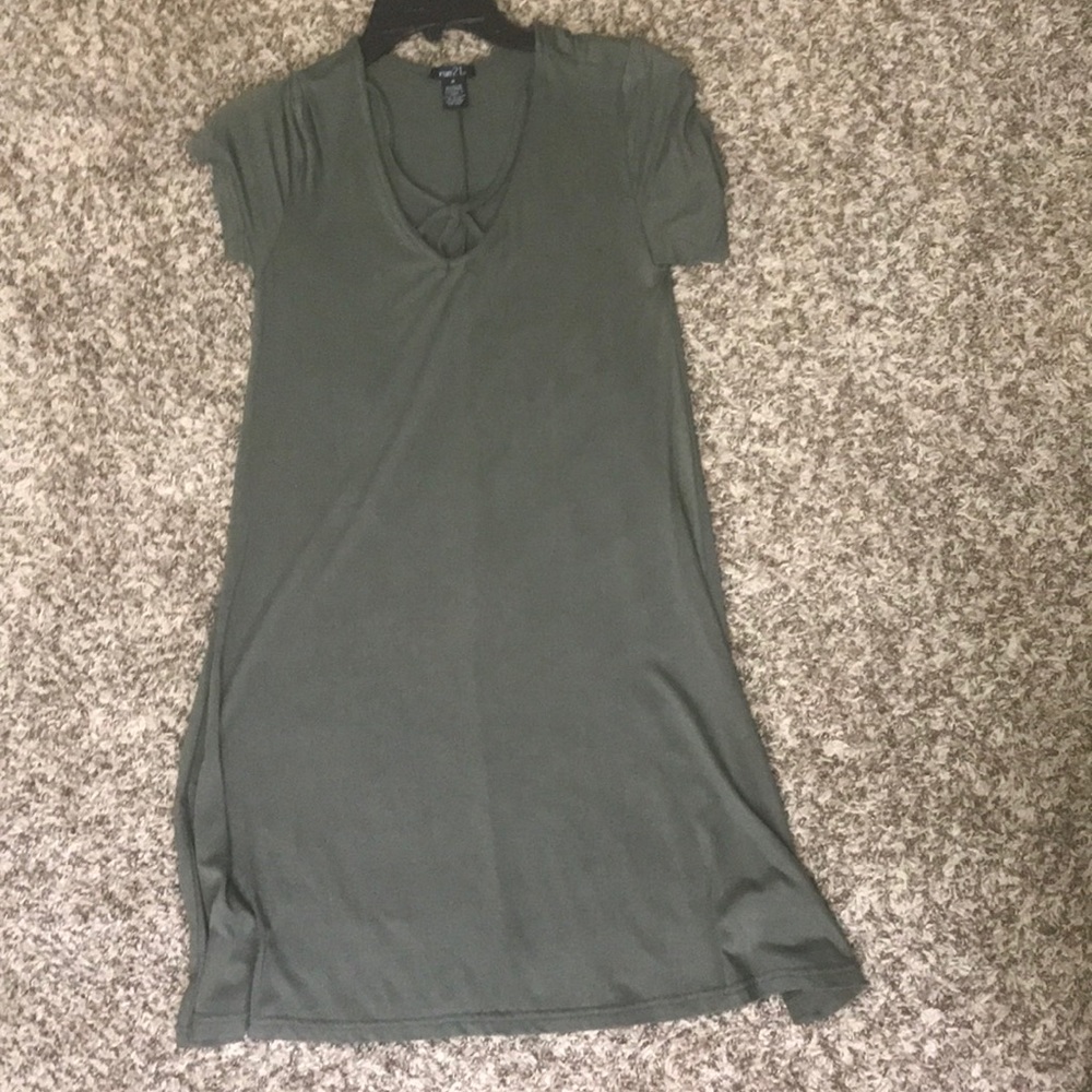 Army green T-shirt dress